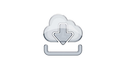 Obraz premium Cloud Download Icon: Data Transfer and Storage