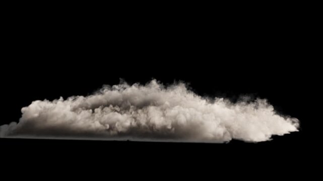 Powerful cinematic explosion VFX featuring a massive fireball blast with intense flames, thick smoke, shockwave and flying debris particles.