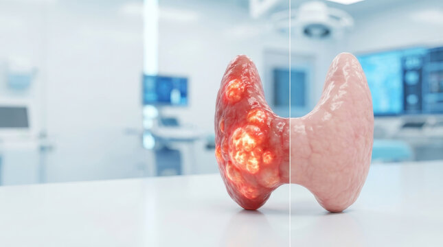 Thyroid hormone imbalance t3 t4 gland disease medical anatomy endocrinology thyroid hormone imbalance t3 t4 gland disease medical anatomy endocrinology concept clinic desk showing inflamed tissue
