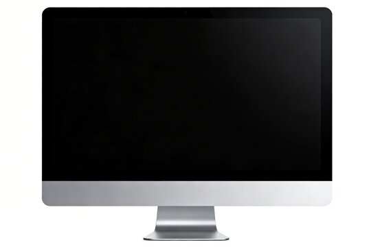 Modern computer monitor with black screen
