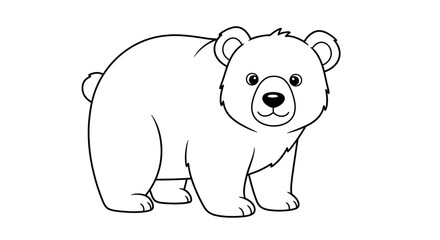 Naklejka premium Charming Cartoon Polar Bear Outline Facing Forward Playful Arctic Mammal Ready for Creative Projects and Educational Content Depicting a Friendly Creature of the Northern Regions.