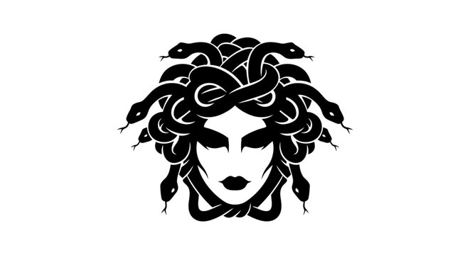 Medusa head with snakes hair.