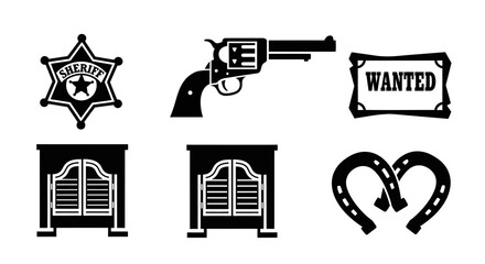 Fototapeta premium Western themed icons and symbols.