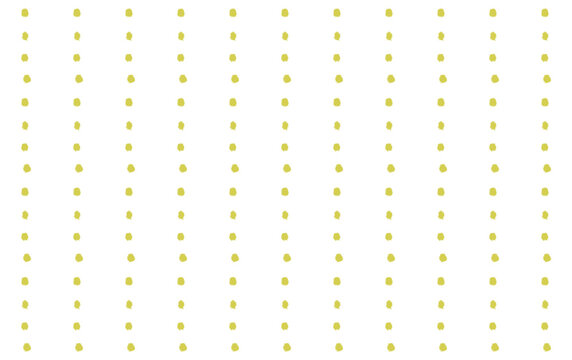 Hand-drawn yellow dot vertical stripe seamless pattern on transparent background