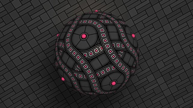 Abstract Ornate Sphere Loop Background with Pink Accents