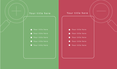 Pros and cons infographic template with thumbs up and down icons. Comparison layout for business advantages and disadvantages © Anhelina