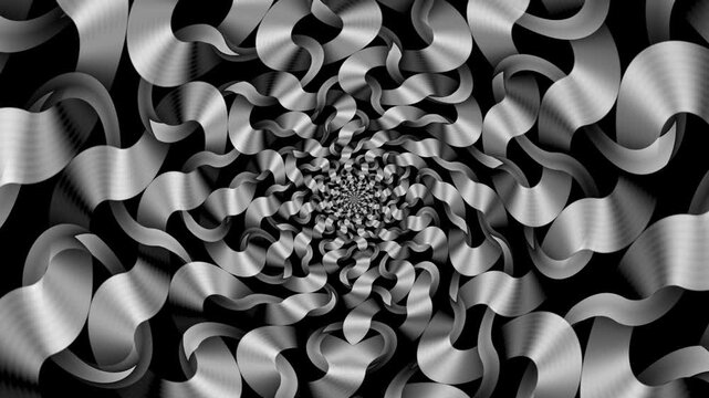 Abstract Swirl Black and White Background Loop Hypnotic Motion Illusion