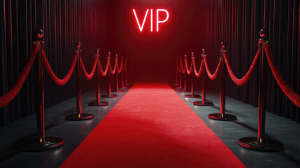 red carpet entrance to vip event with spotlights