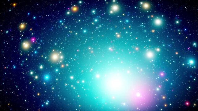 Abstract Space Journey: Bright Lights and Cosmic Galaxy Background