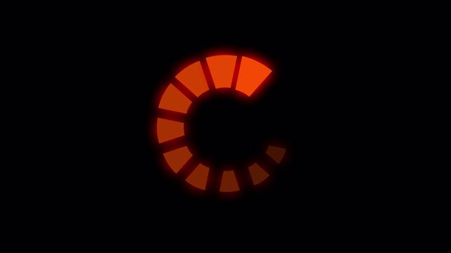 Orange Circle Loading Loop Radial Progress Animation Dynamic UI