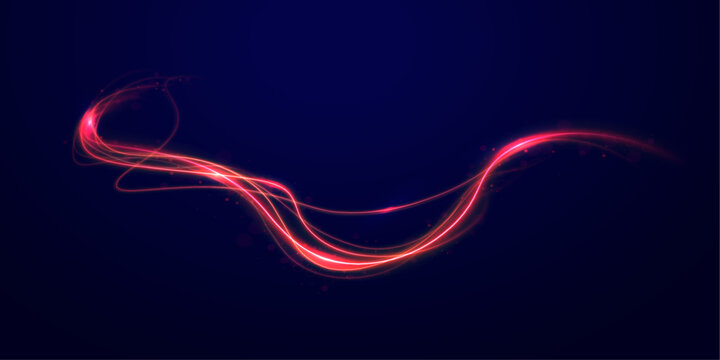 Purple and pink light waves spiral in motion. Soft glow creates smooth futuristic curves. Perfect PNG for AI and technology themed graphics.