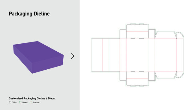 Flip Top Mailer Box Packaging Dieline Template