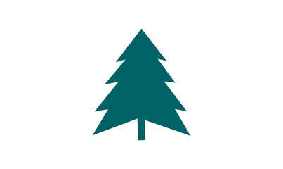Obraz premium A cute green Christmas tree made of paper is placed on a transparent background.
