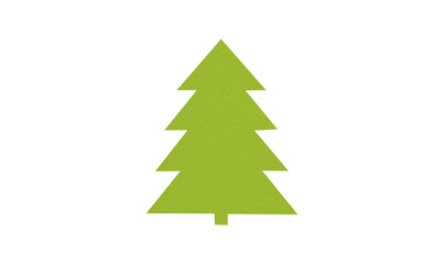 Fototapeta premium A cute light green Christmas tree made of paper is placed on a transparent background.