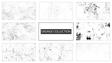 Fototapeta premium Black Grunge Texture Overlay Bundle. Abstract Dirty Texture Overlay Set