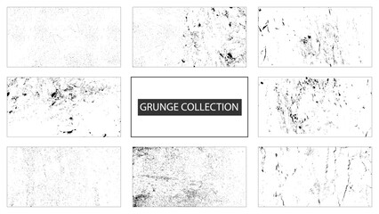 Fototapeta premium Black Grunge Texture Overlay Bundle. Rough Grunge Background Texture Pack