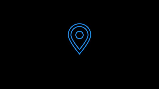 Stylish Minimalist Blue Location Pinpoint Icon Design