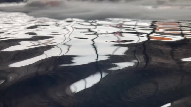 Mini fountain with smoke dry ice decorated in public mall, stock footage