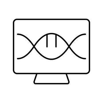 Sex determination icon. Healthcare and genetic testing line symbol. Black and white.