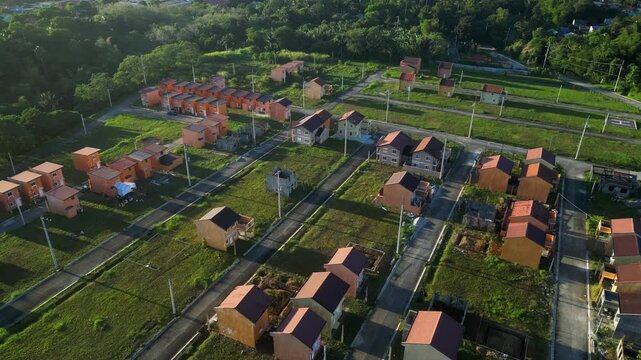 Orbit shot around a cluster of homes at Camella Homes Alfonso Cavite Philippines