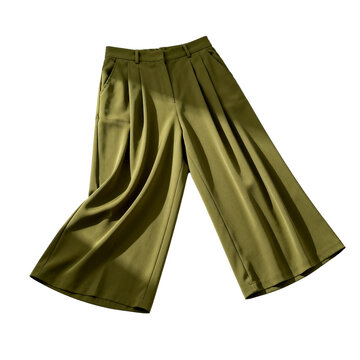 Olive Green Wide-Leg Culottes Very good content.