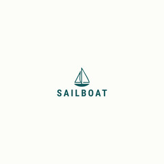Fototapeta premium Sailboat logo style icon design template vector illustration