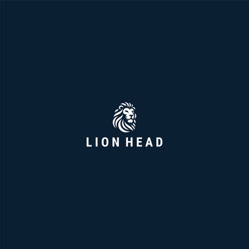 Lion head logo style icon design template vector illustration