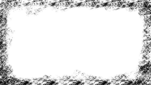 Animated Grunge Frame Scribble, Charcoal Texture Border, Hand Drawn Looping Animation, Video Overlay, Sketchy Rough Edge
