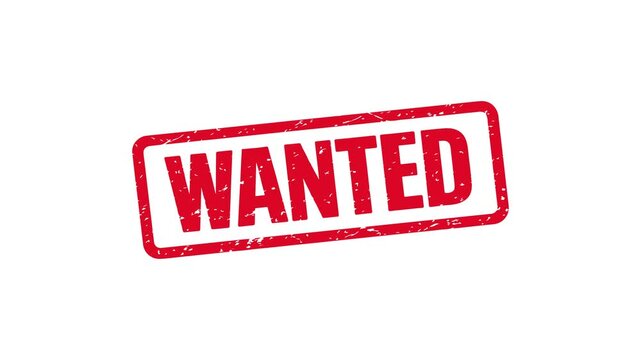 Red wanted grunge stamp animation video