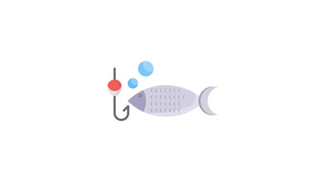 A fish caught on a hook against a plain white background, showcasing the fishing gear and the fish's details.