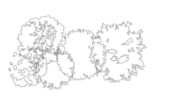Overhead view tree clusters for professional landscape design and architectural project drafts.