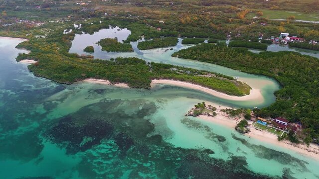 Bantayan Island, Philippines Baigad lagoon formation beach tropical paradise aerial drone