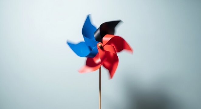 Red poppy flower with blue butterfly on stem against blurred background orange poppy