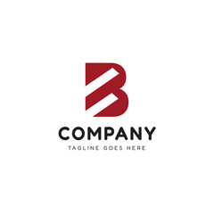 Geometric B letter logo with stairs or step style design