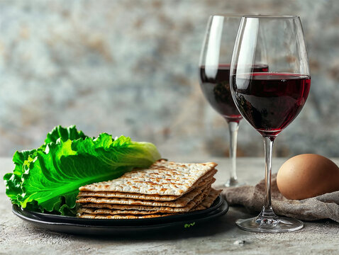 Pesah celebration concept (jewish Passover holiday) traditional food