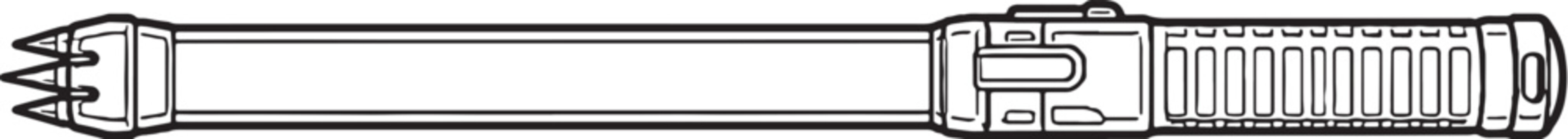 Stun Baton Black and White Vector Line Art Illustration Tactical Electric Defense Weapon Side View