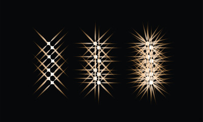 Fototapeta premium Luminous Golden Lattice with Radiating Starlight Symmetry