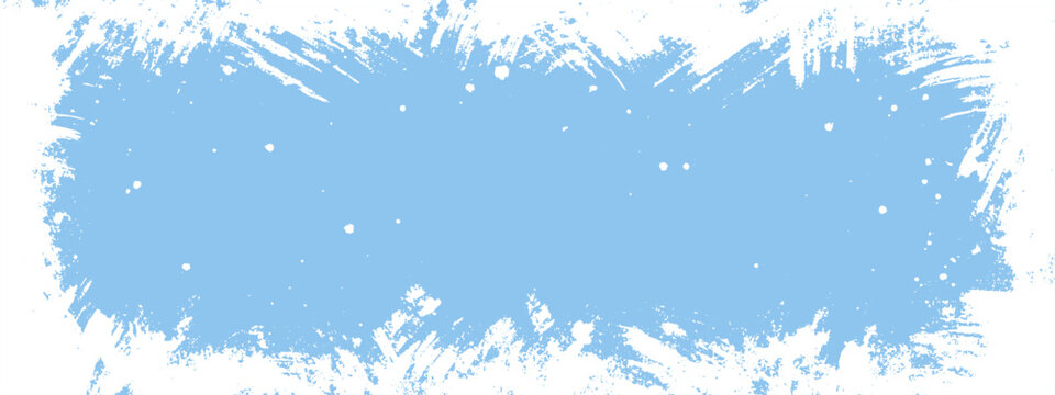 Ice overlay texture with frame grunge blue and effect scratchy background. Snowy grainy winter with frozen noise border and vector rink graphic. Element scratch ice with abstract frosty frame.