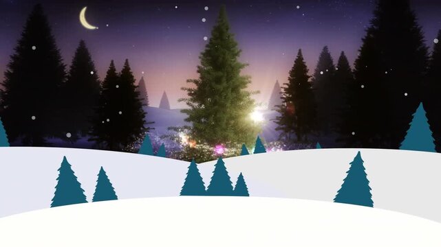 Winter-themed wedding concept with animated snow and magic light.