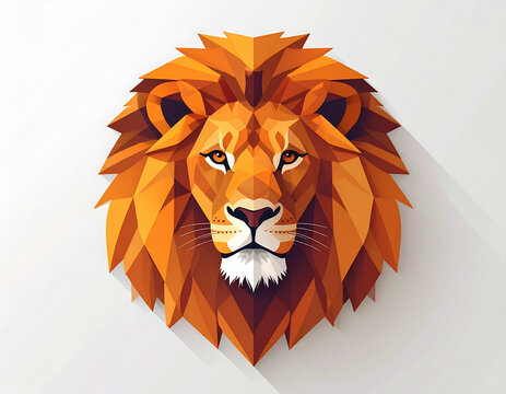 lion head on orange background