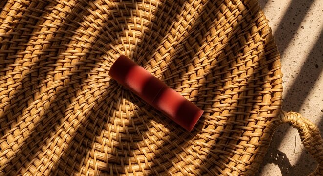 Lipstick on Woven Basket