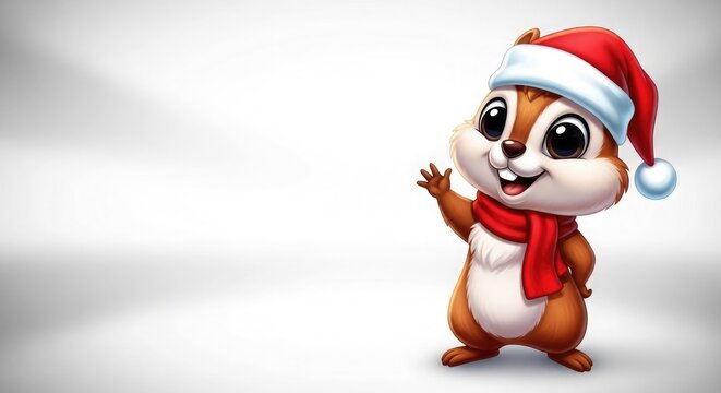 Festive chipmunk a charming holiday character illustration