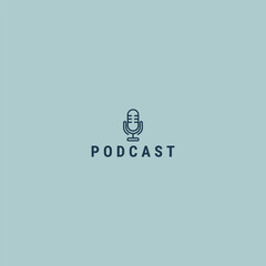 Obraz premium Podcast logo vector icon illustration style