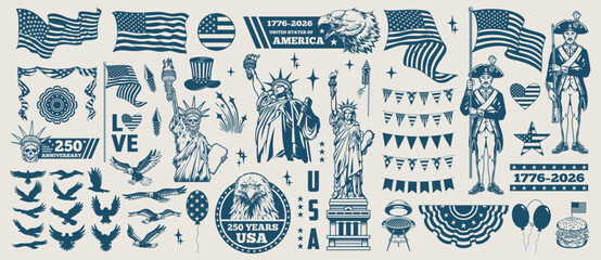Obraz premium Celebration of USA 250 years