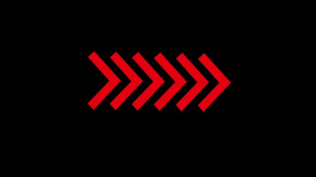 Modern abstract sliding arrows in yellow, red, and cyan for motion and speed