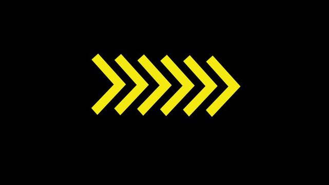Modern abstract sliding arrows in yellow, red, and cyan for motion and speed