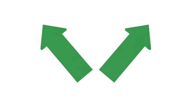 Diverging green arrows symbolizing growth and business expansion
