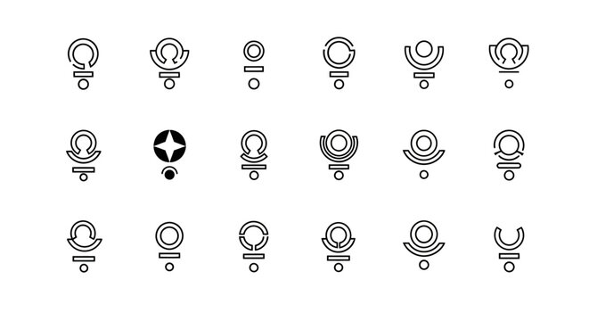 Minimalist Astrological Symbols Set Vector