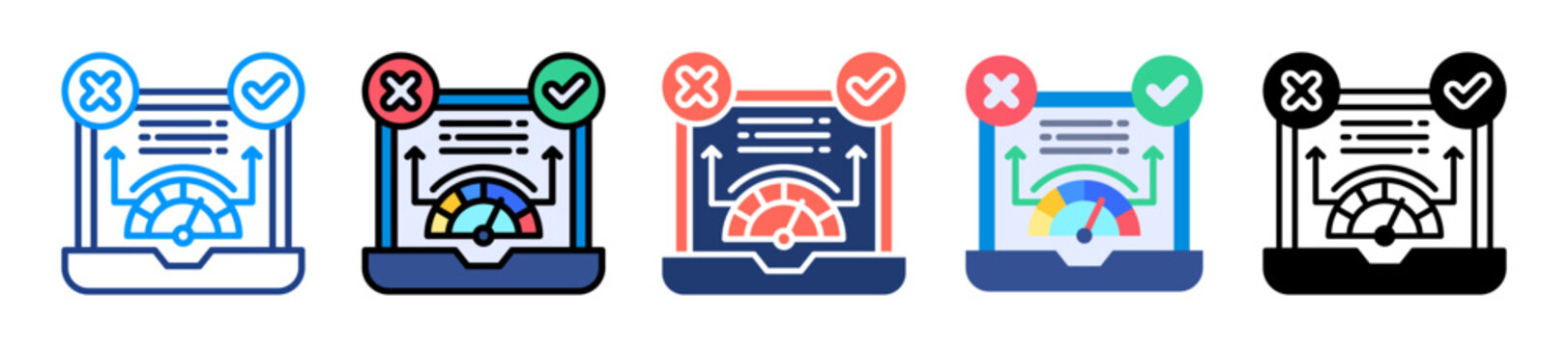 Performance Testing Icon Sheet Multiple Style Collection 