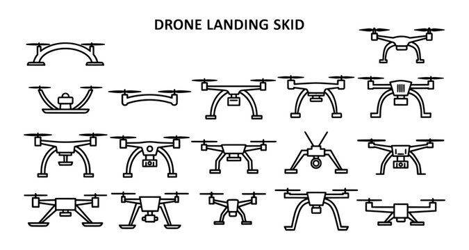 Drone landing skid designs and configurations